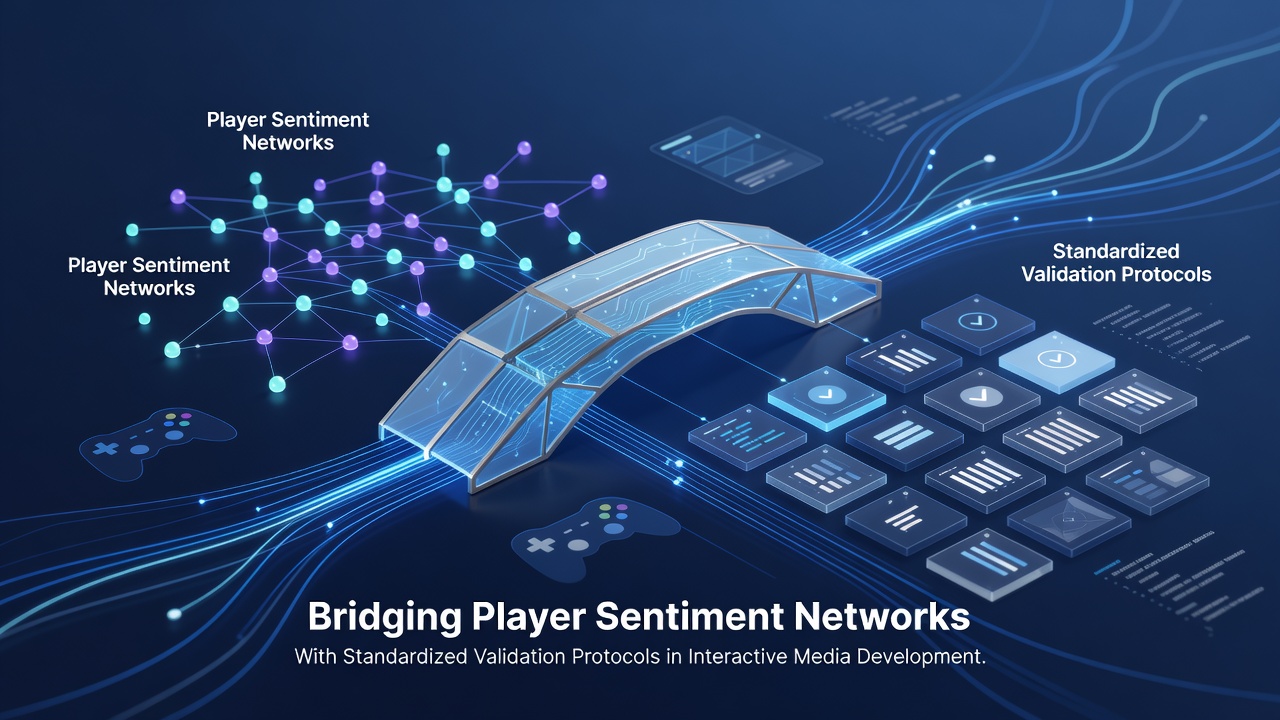 Diagram showing interconnected layers of sentiment analysis and protocol validation within a game development workflow