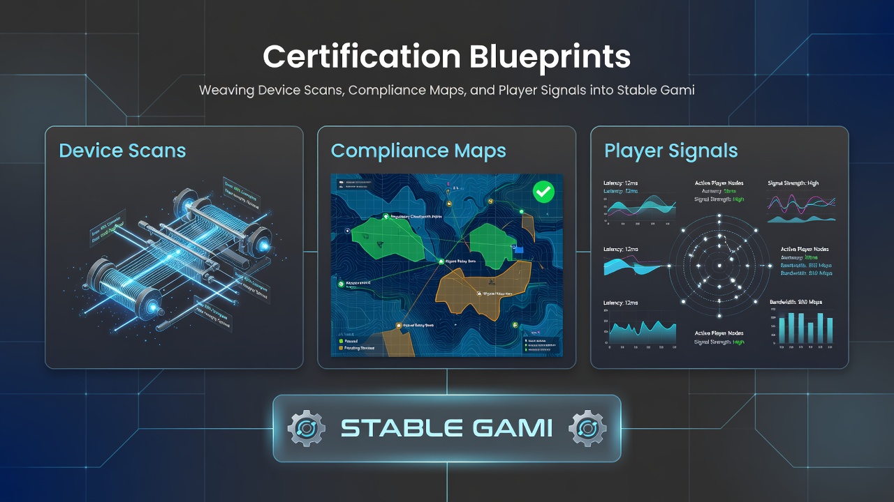 Detailed view of integrated certification workflow connecting hardware diagnostics, regulatory mapping, and live player telemetry